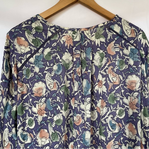 Lucky Brand Blouse Long Sleeve Floral Purple Lavender 3x Career Top - Picture 7 of 10